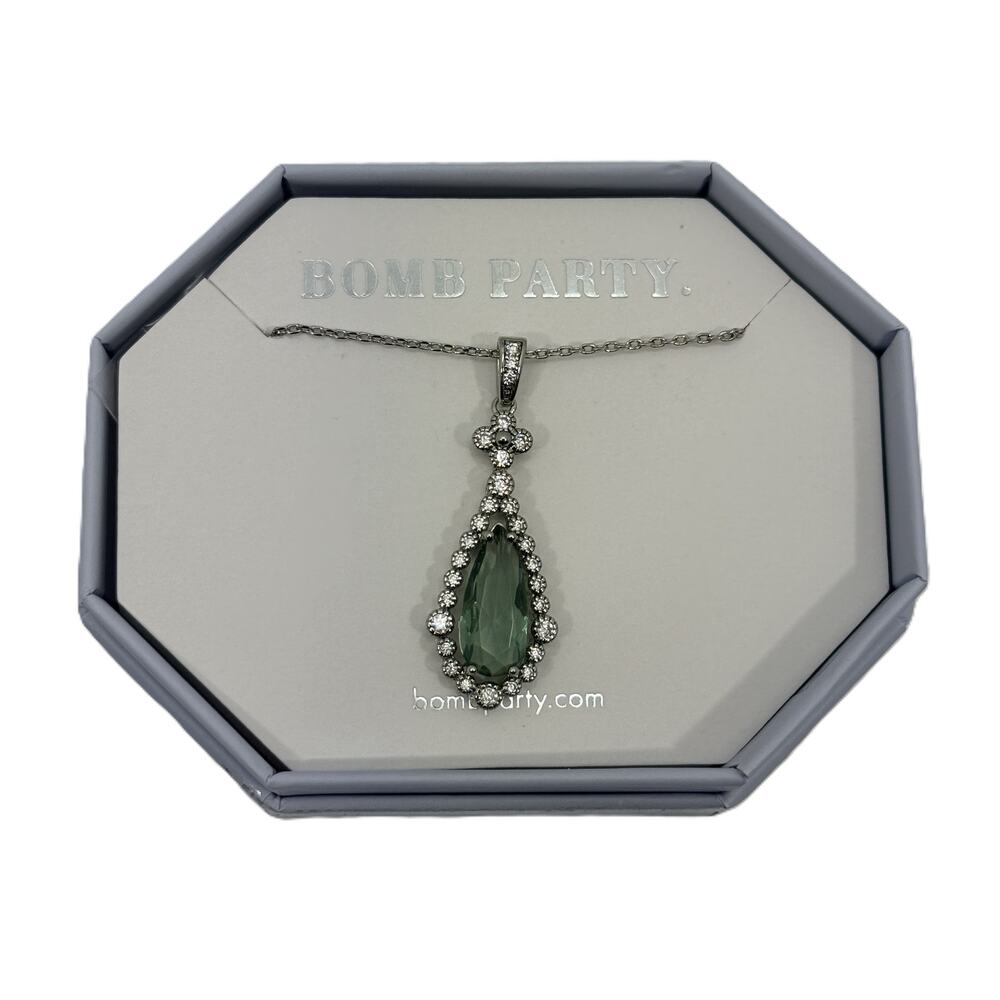 Bomb Party RBP3407 Magical Midnight Lab Created Light Green Topaz Necklace